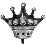 Шар Фольгированный Корона черная (Черный)