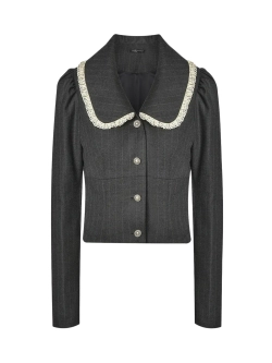 Жакет с кружевной рюшей DAN MARALEX