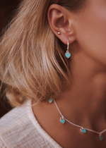 Серьги-трансформеры  «Хати» с лазурной ювелирной эмалью