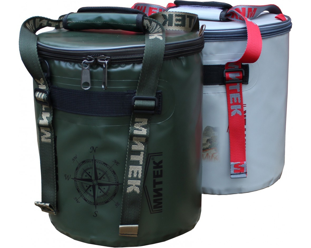 СУМКА ТЕРМОС МИТЕК (Ø 30СМ Н-30СМ) КРУГ (СЕРОЕ)