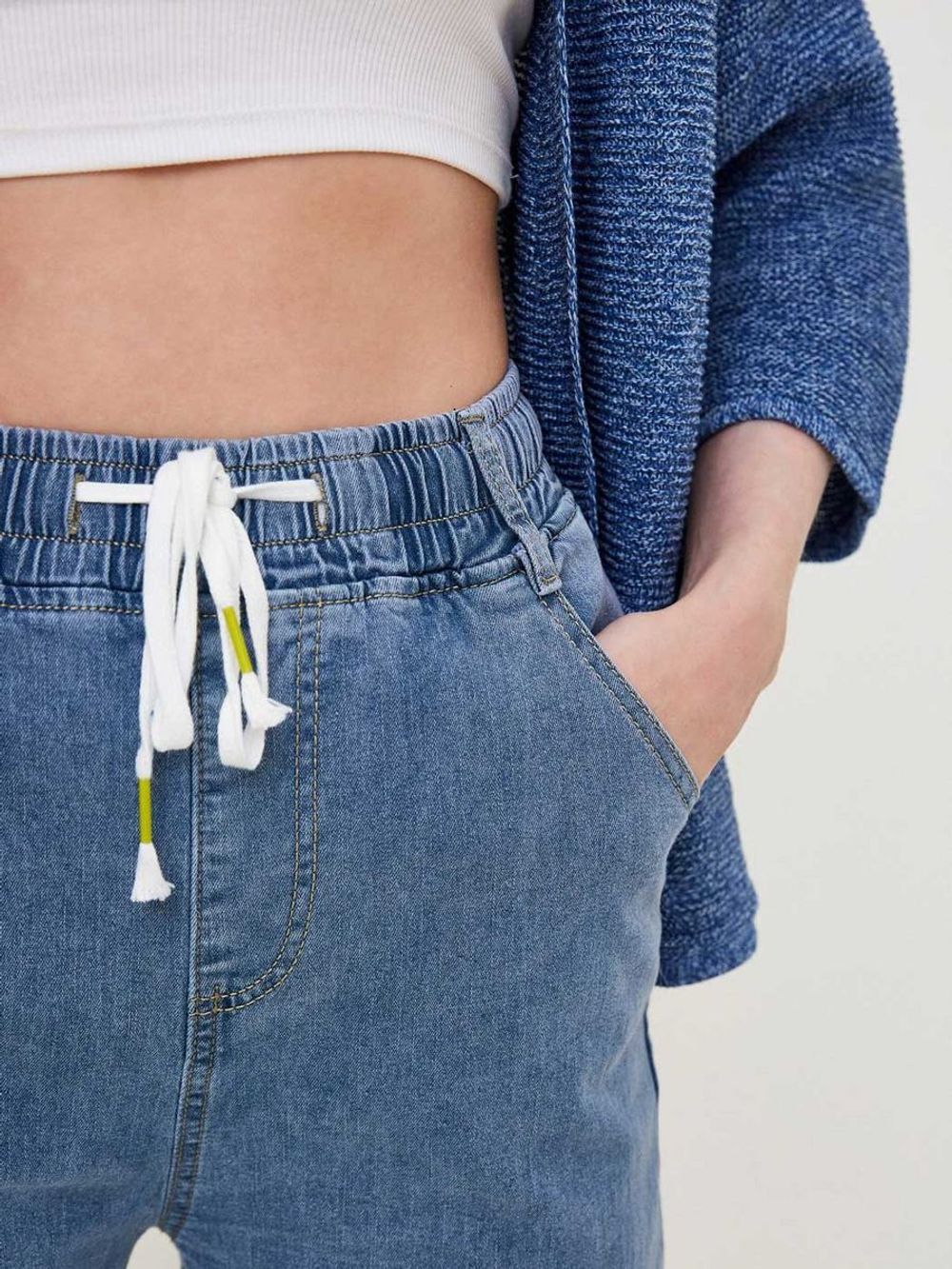 Джинсы палаццо широкие