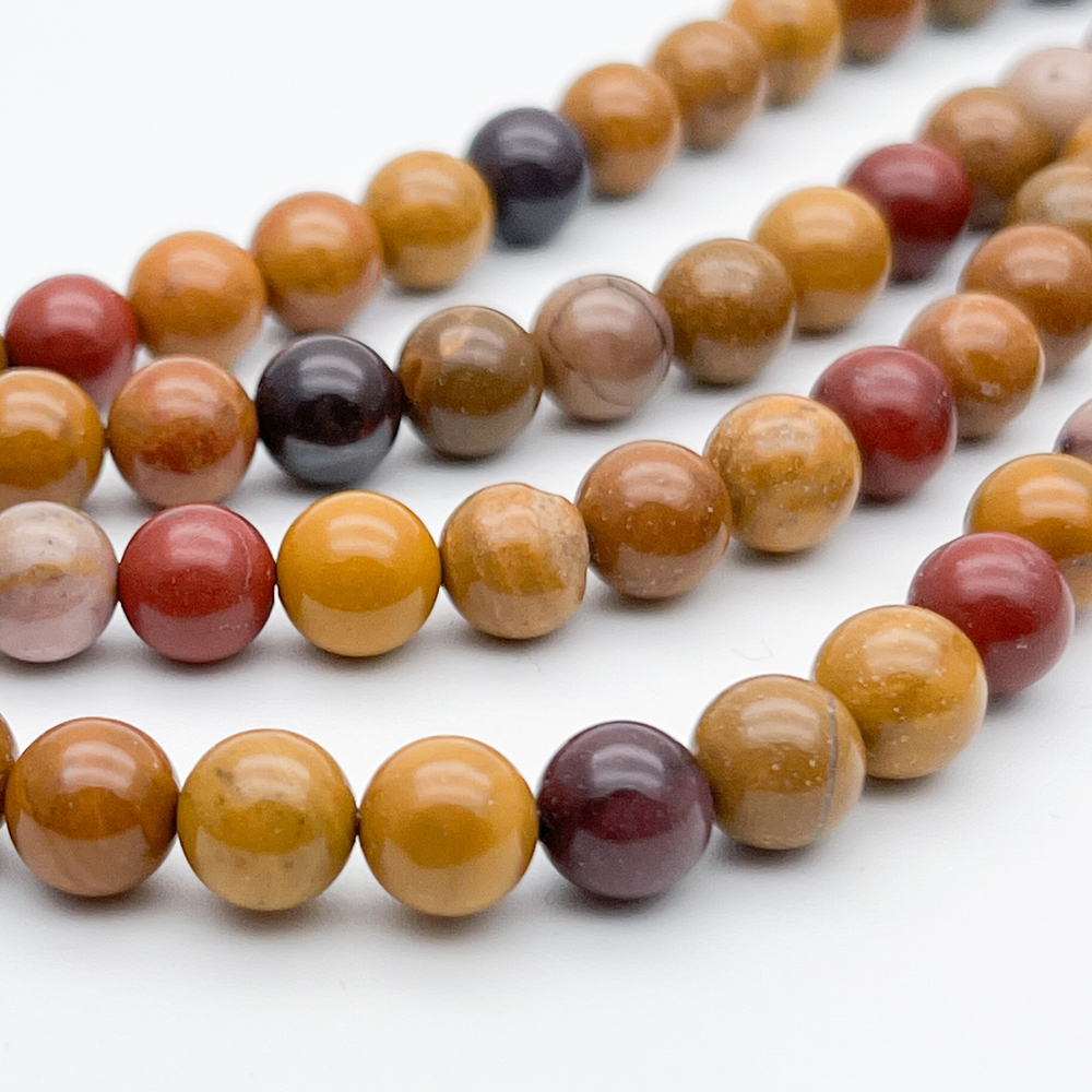 Мукаит бусины, диаметр 8-8,3 мм, цена за 22-23 шт (1/2 нити)