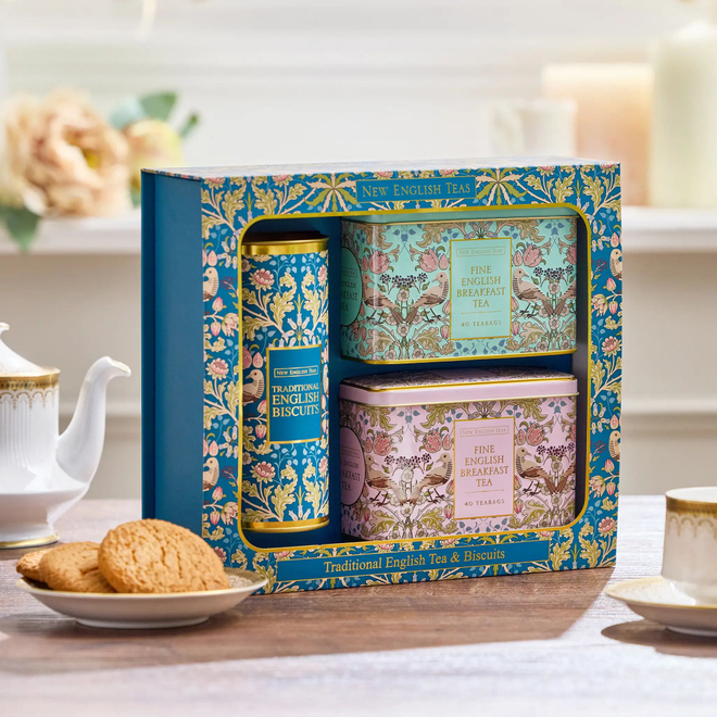 New English Teas Набор чая в пакетиках Song Thrush Classic Tea Tin Set, 3шт