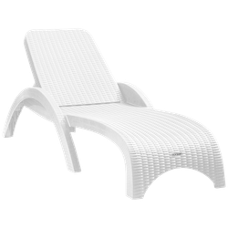 Шезлонг пластиковый "RATTAN" OLA DOM. Белый.