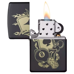 Зажигалка Zippo 49257 Gambling Design, Black Matte