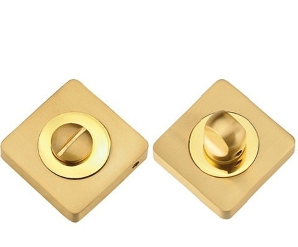 [ТОВАРА НЕТ В НАЛИЧИИ] Завертка квадратная Тикс КВ ВК 05, цвет латунь матовая/латунь блестящая (гарантия - 12 месяцев)