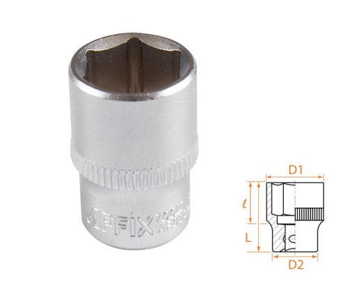 AFFIX (AF00020012) Головка торцевая стандартная шестигранная 1/4", 12 мм