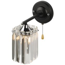 Бра светильник Rivoli June 1062-401 настенный 1хЕ27 60 Вт хрусталь с выключателем | Хрусталь