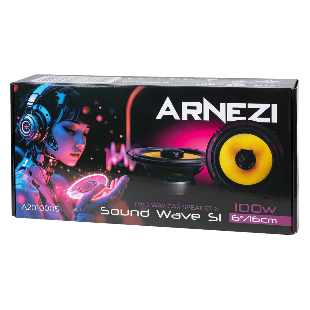 Колонки ARNEZI Sound Wave S1, 16 см 2-х полосные, 2шт / A2010005