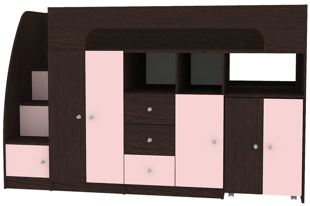 Кровать-чердак КарИВи Астра 11 Венге Розовый