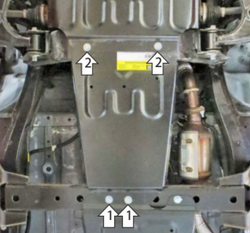 Защита стальная 2 мм КПП для JAC T9 Motodor.78317