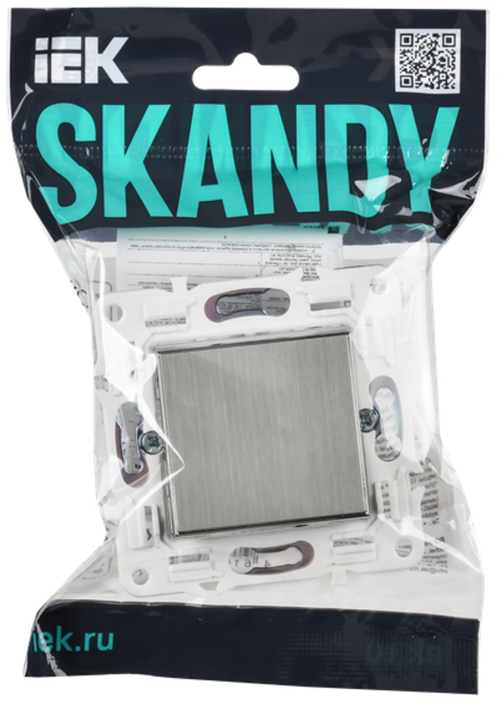 SKANDY Выключатель 1-клавишный проходной 10А SK-V02N металл никель IEK