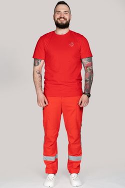Брюки демисезонные мужская Скорая помощь MedicLine SOFTSHELL красные