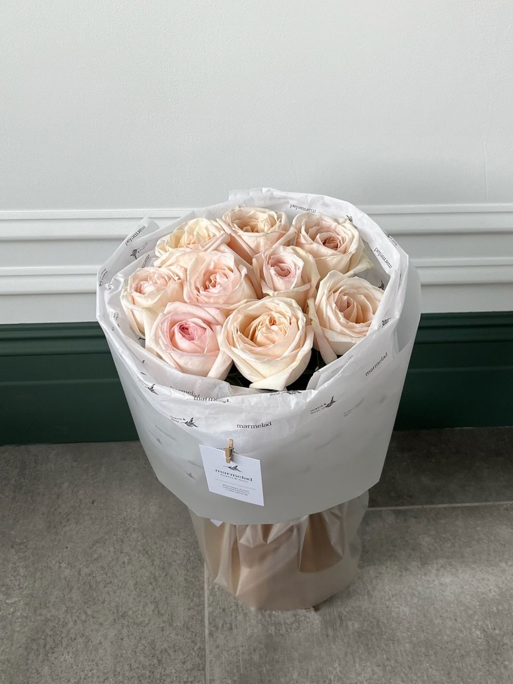 Букет из одноголовой пионовидной розы 9 шт