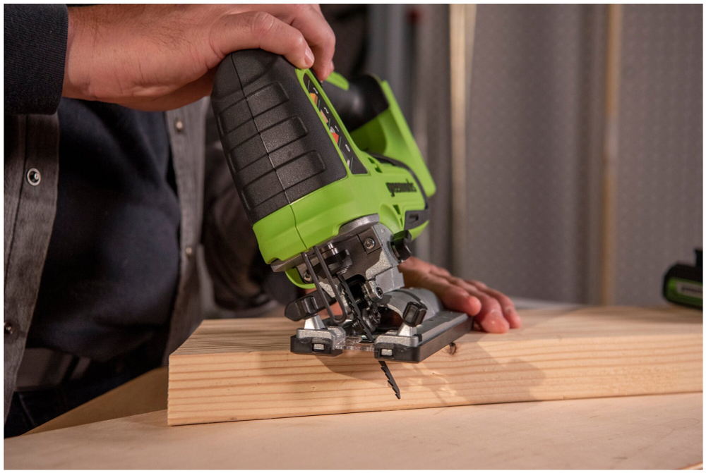 Лобзик аккумуляторный GREENWORKS GD24JS 24В,100мм-дер.,8мм-сталь,б/щ,без АКБ и ЗУ (3601407)