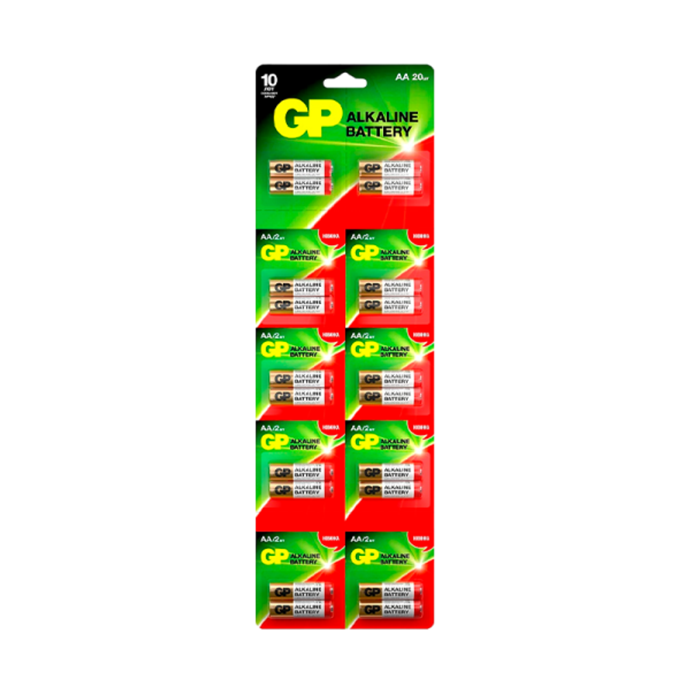 Элемент питания GP Alkaline LR6 BL20 15AR-2P20 отрывные (20 шт)