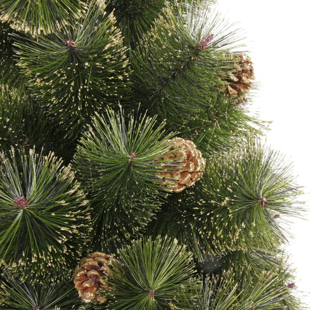 Ёлка «Зимушка» 120 см, леска, шишки, золотое напыление (110 веток) (SZ802GA-120)