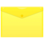 Папка-конверт на кнопке Бюрократ, А5, 180 мкм, желтая