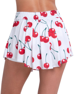 Теннисная юбка Lucky in Love High Waist Cherries On Top - white