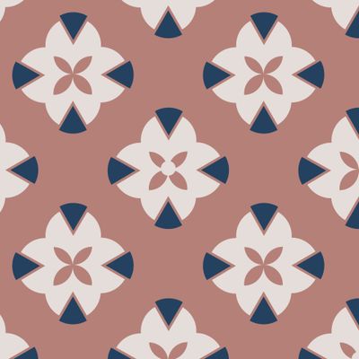 Geometric stylized retro flowers