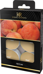 Свеча ароматическая чайная 6шт персик