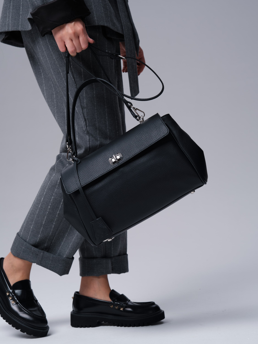 Кожаная сумка Nadi DBR 31356 черный