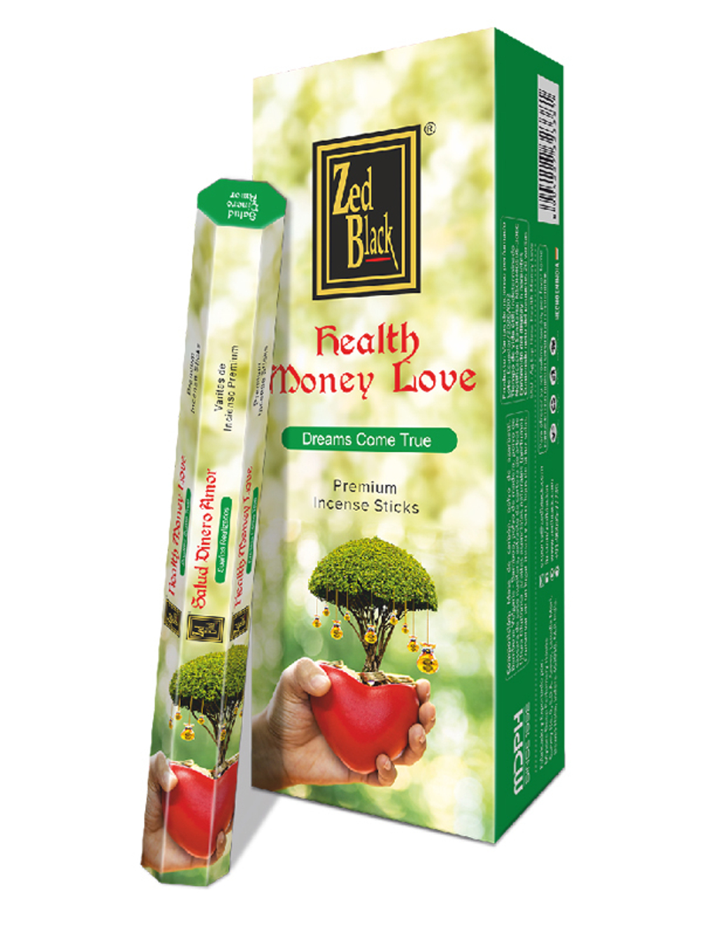 Zed Black Spanish Series Health Money Love шестигранник Благовоние Здоровье Деньги Любовь