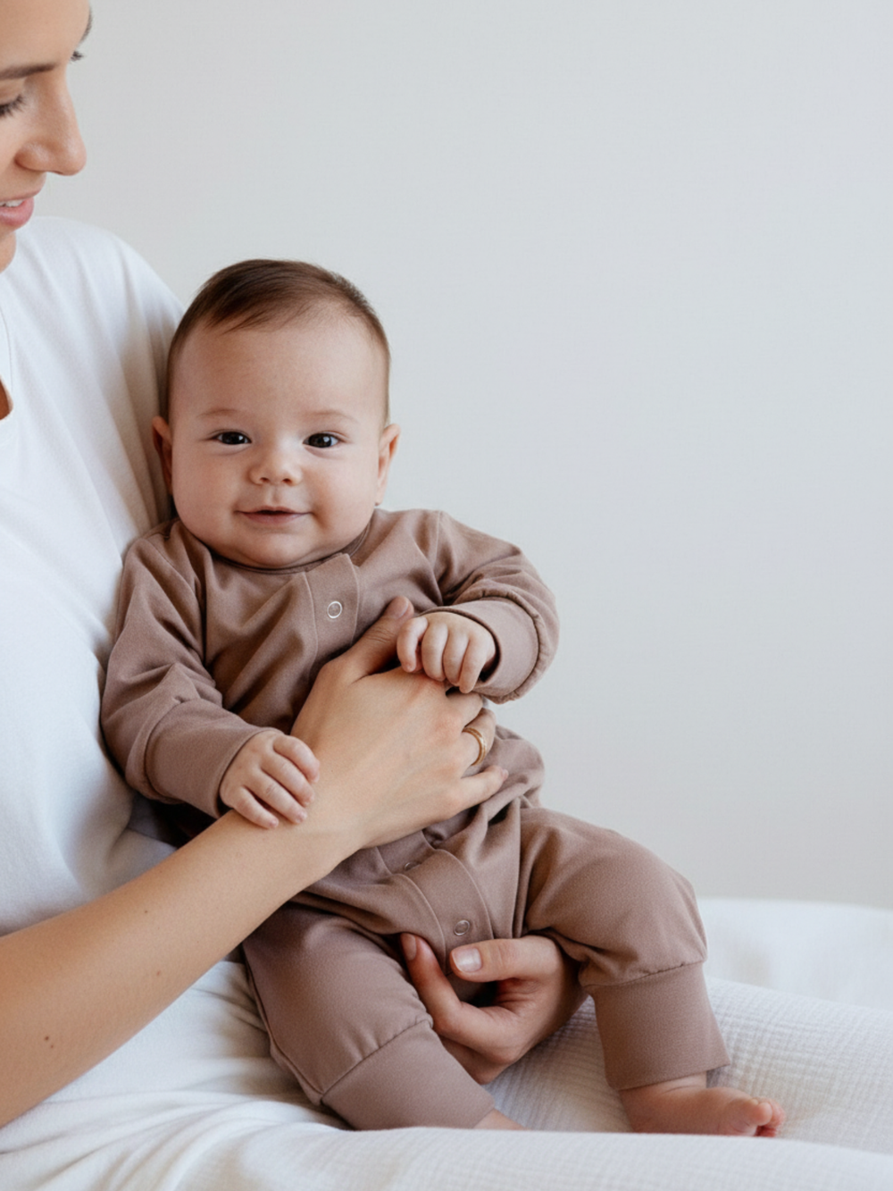 Комбинезон для новорожденного кофейный