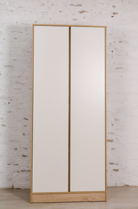 Шкаф 2-х дверный Бруно ЛДСП дуб сонома/белый