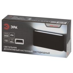 Светильник накладной светодиодный ЭРА WL41 BK 10Вт 3500К IP54 черный для интерьера и фасадов зданий