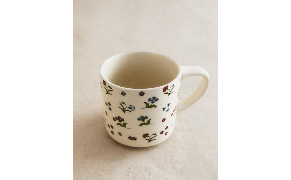 Zara Home кружка из каменной керамики, цвет разноцветный, 12.8 см