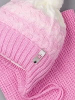 Шапка для девочки осенняя вязаная и снуд