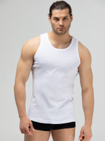 Уютная мужская майка в мелкий рубчик (Размер: XXXL) (Цвет: белый)