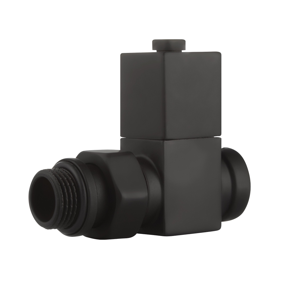 Набор дизайн-вентилей Royal Thermo CUBE, прямой (черный) 1/2quot;