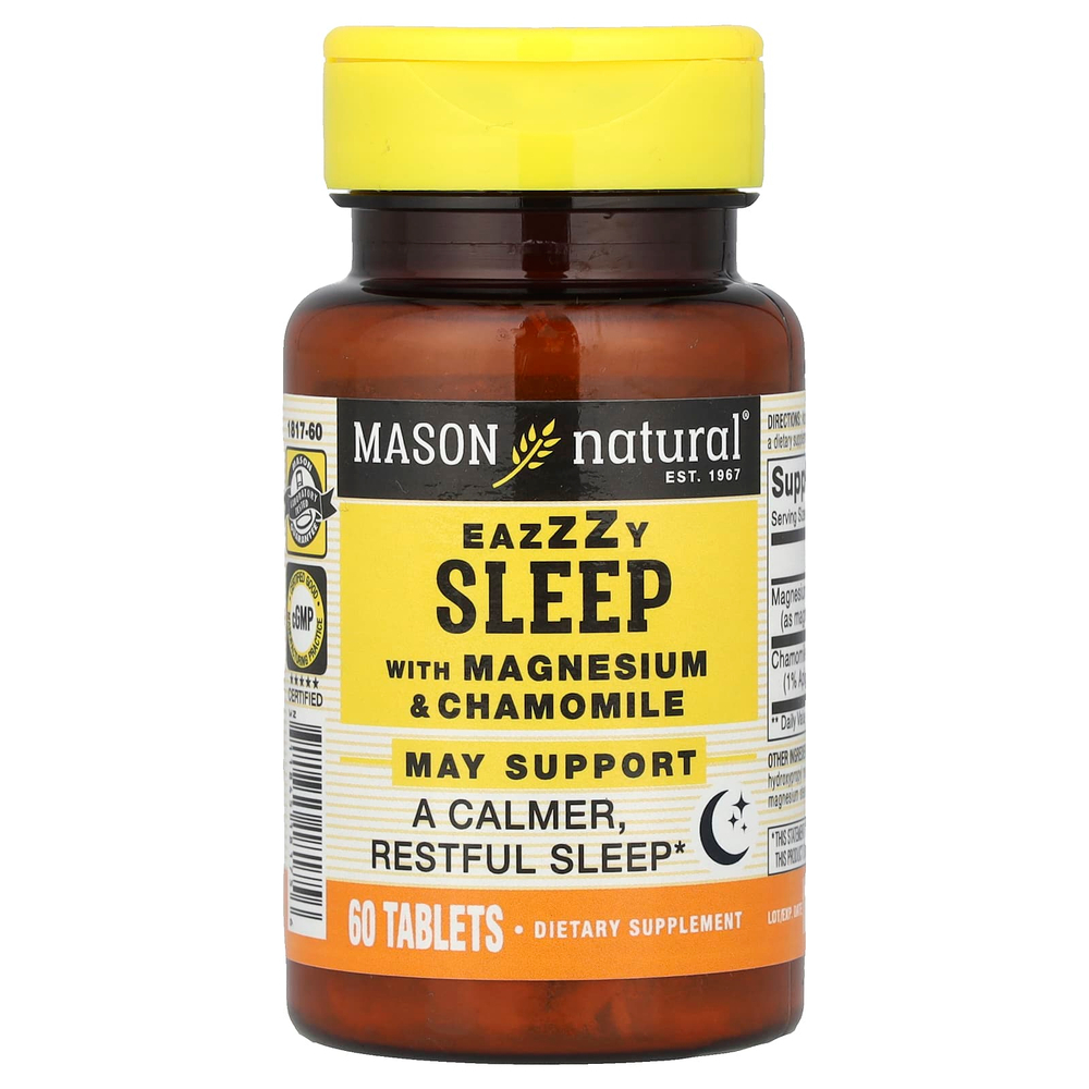 Mason Natural, Eazzy Sleep, с магнием и ромашкой, 60 таблеток