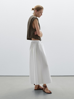 Massimo Dutti Жилет со сборкой, коричневый