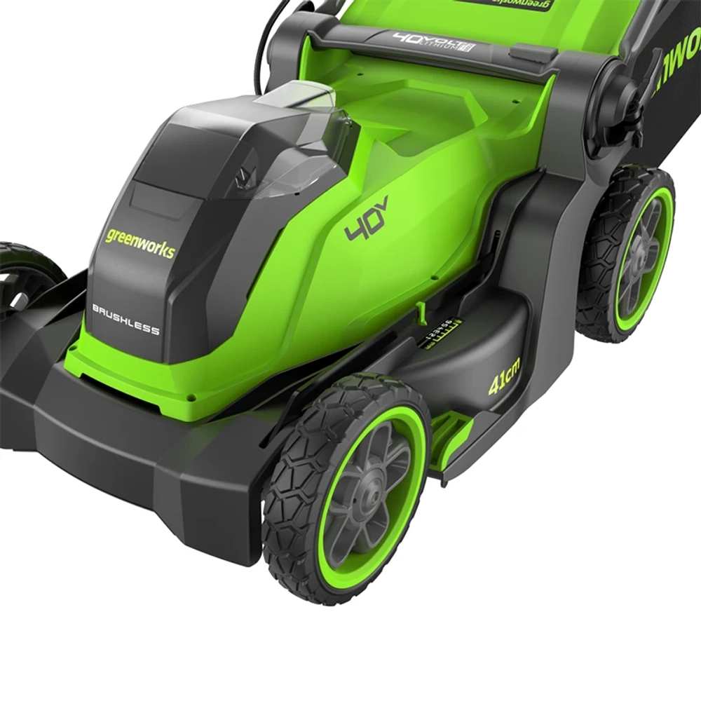 Газонокосилка аккумуляторная Greenworks GD40LM411 40В (1 x 5 Ач, ЗУ) нож 41 см, 2521007UG