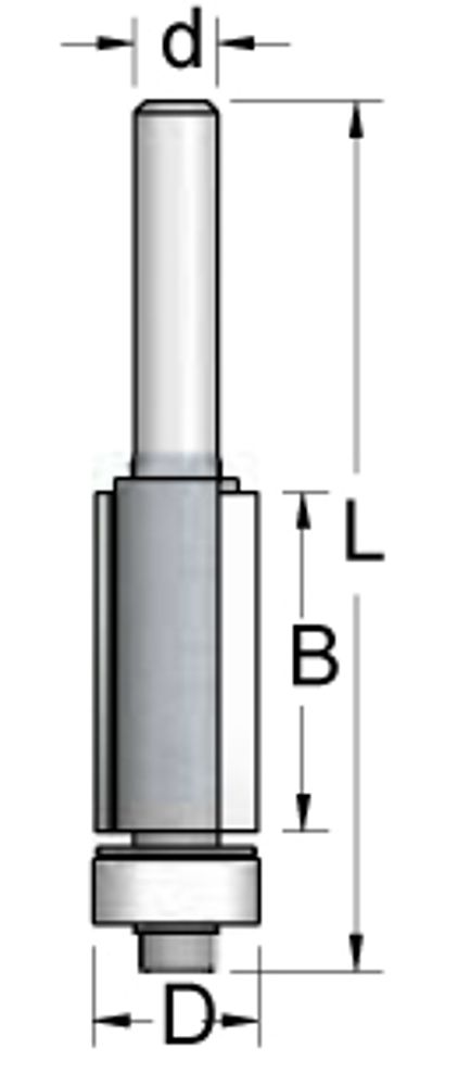 Фреза обгонная с нижним подшипником F2 D6,3 F240633