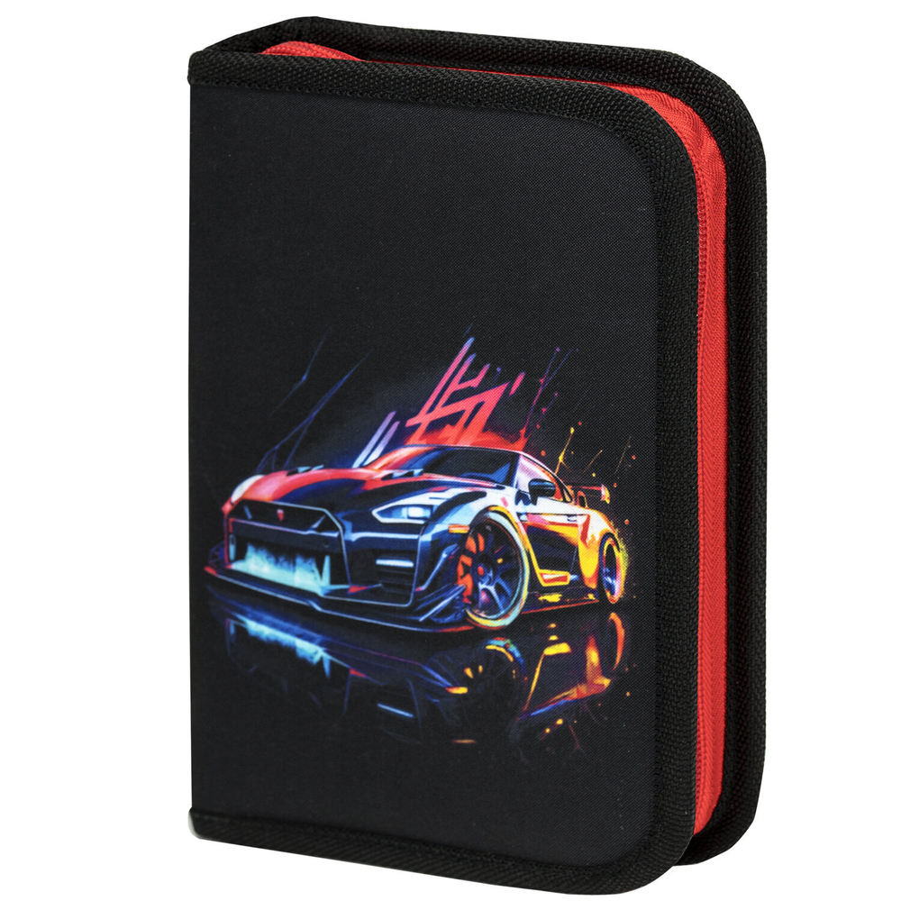 Пенал BRAUBERG 1 отделение полиэстер 21х14 см "Neon drift" (2 штуки в упаковке)