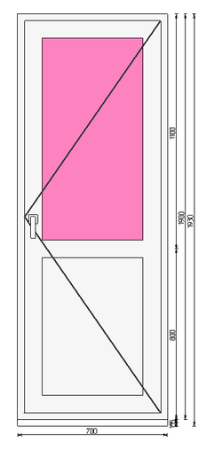 Дверь из ПВХ 1900 х 700