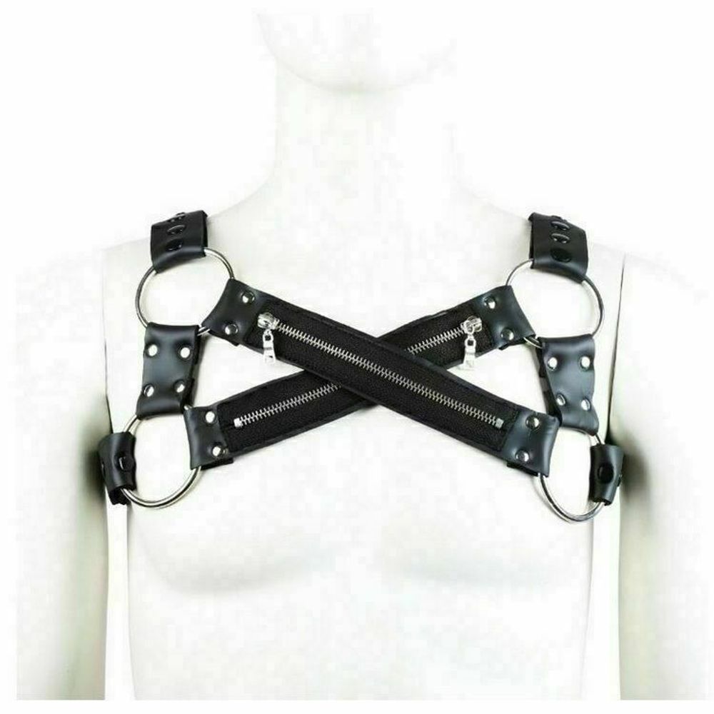 Мужская сбруя (портупея) черная Romeo Rossi