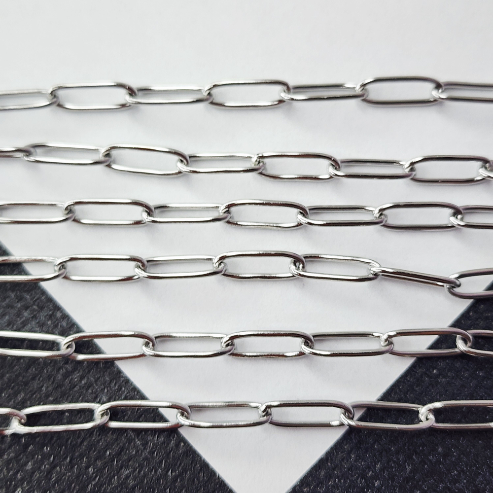 Цепочка скрепка, сталь, р 12×4×1мм, цена за отрезок 50 см