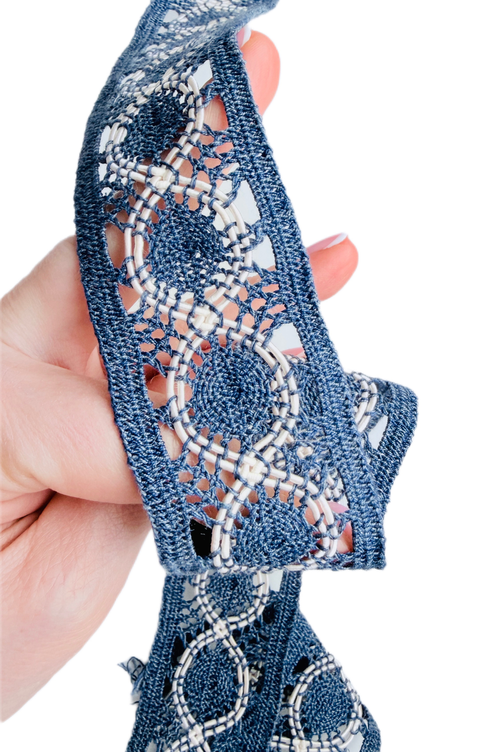 Кружево хлопковое в джинсовом стиле ш-5 см. Испания