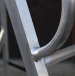 Лестница-платформа фиксированной высоты алюминиевая MEGAL ЛПФВА Н=1.2-4 с траверсой