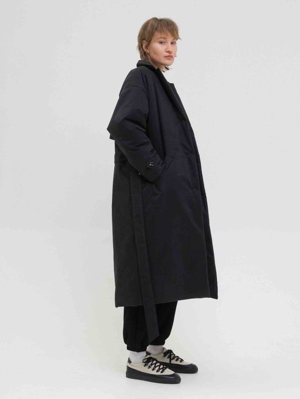 Плащ Утепленный FOS Черный Женский - фото 7