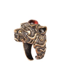 AM-2510 Кольцо «Тигр» (латунь, янтарь)