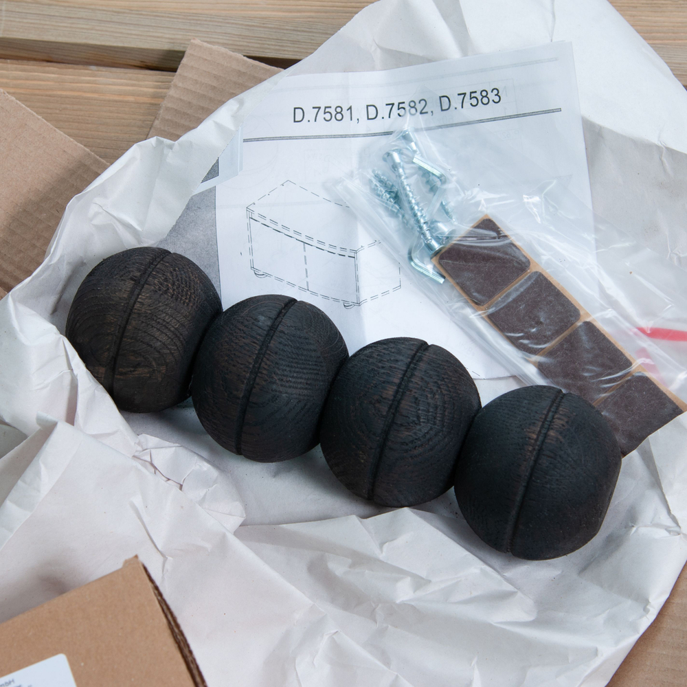 Комплект мебельных дубовых ножек 4 шт. для стола и шкафа, темный дуб