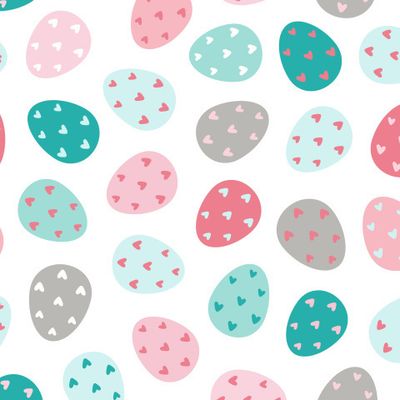 Нежный паттерн с пасхальными яйцами