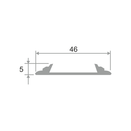 Алюминиевый угловой порог для пола с резиновой вставкой ПО-46 2700 мм
