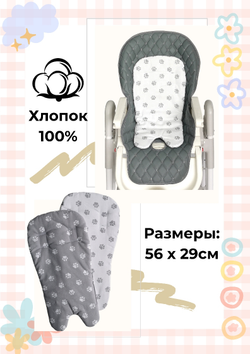Вкладыш - матрасик МИНИ в стульчик для кормления, универсальный, двухсторонний